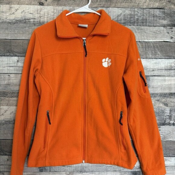Columbia Clemson Tigers Orange Full Zip Fleece Women’s Medium - Picture 1 of 10